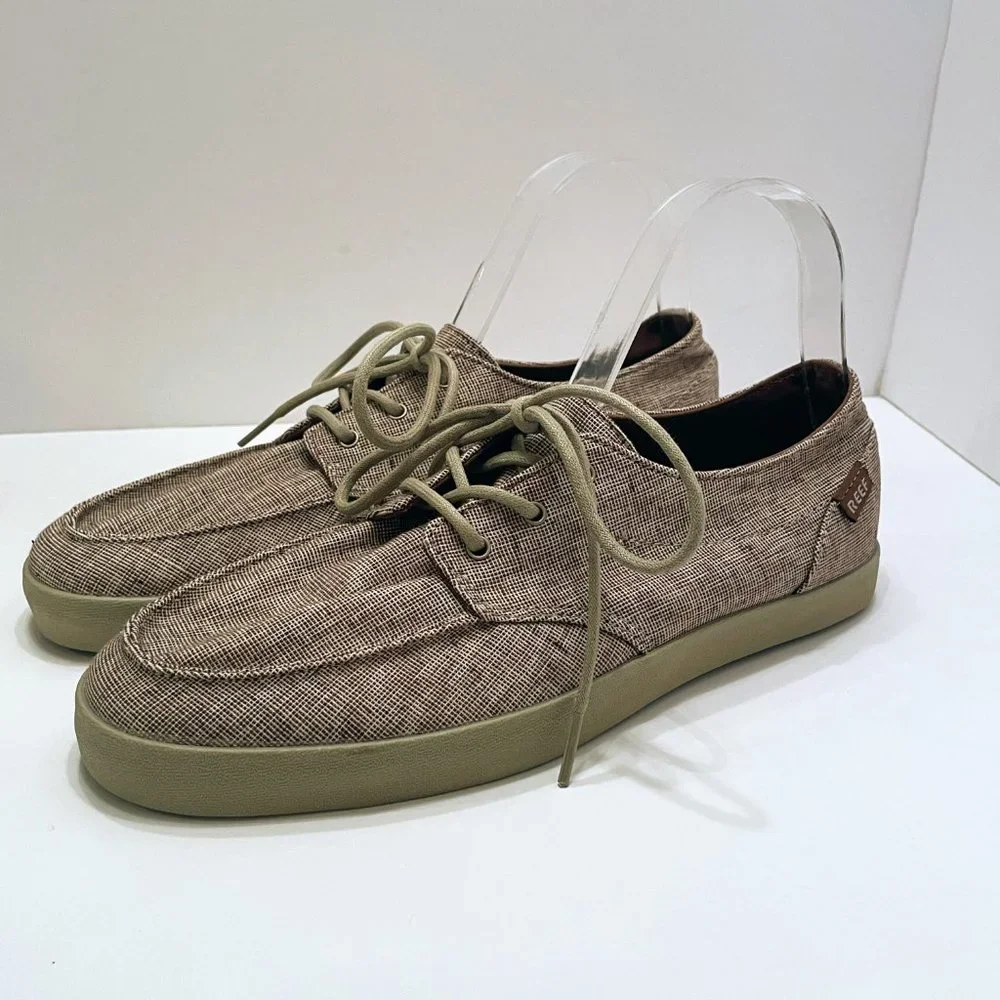 Reef Deck Hand 2 TX Style# RF003342 Brown/Cream Lace Up Sneaker Shoes Size: 8